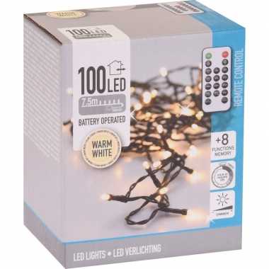 Kerstboom verlichting op afstandsbediening warm wit buiten 100 lampje