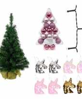 Eenhoorn unicorn kerstboom met verlichting en kerstballen 75 cm