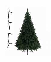 Groene kunst kerstboom 150 cm inclusief helder witte kerstboom verlichting