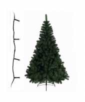 Groene kunst kerstboom 240 cm inclusief gekleurde kerstboom verlichting