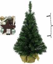 Mini kerstboom inclusief lampjes en natuurtinten versiering
